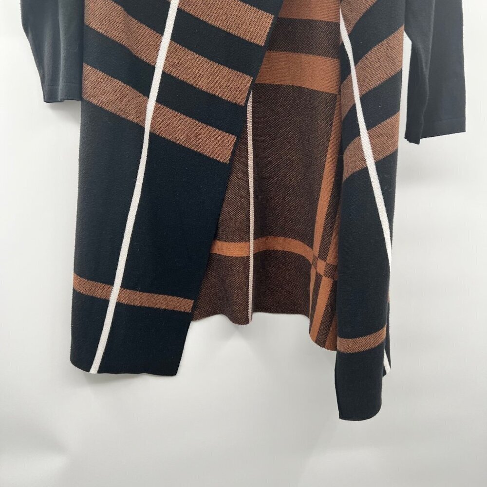 Angel Apparel Single Button Long Sleeve Plaid Cardigan Black/Multi Size Medium - Picture 5 of 8